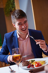 Image showing business couple having dinner