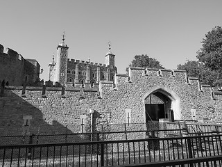 Image showing Black and white Tower of London