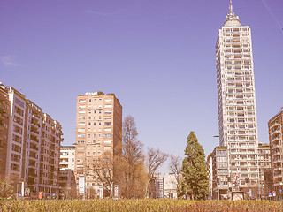 Image showing Retro looking Piazza Repubblica in Milan