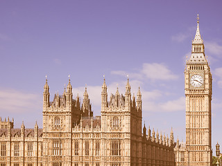 Image showing Retro looking Houses of Parliament in London