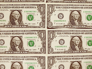 Image showing Retro look Dollar notes 1 Dollar