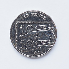 Image showing UK 10 pence coin