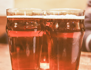 Image showing Retro looking Beer pint