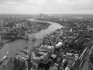 Image showing Black and white Aerial view of London