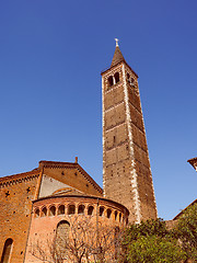 Image showing Retro look Sant Eustorgio church Milan