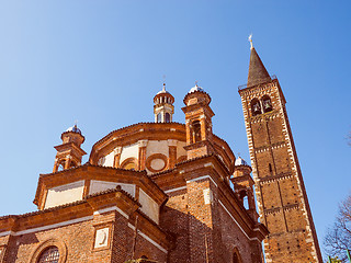 Image showing Retro look Sant Eustorgio church Milan