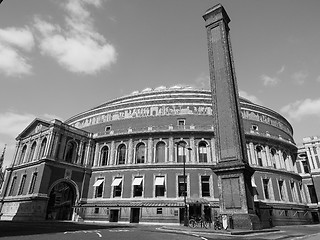 Image showing Black and white Royal Albert Hall in London