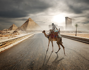Image showing Evening over pyramids