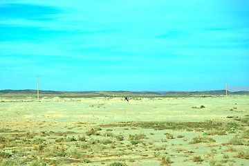 Image showing street  in    valley  morocco      the atlas dry mountain  