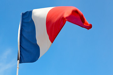 Image showing french waving flag in the   colour and wave