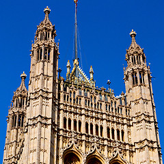 Image showing in london old historical    parliament glass  window    structur