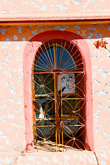 Image showing   window in morocco africa and brown wall  