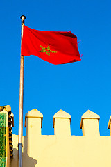 Image showing tunisia in the blue sky  colour  battlements  wave