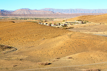 Image showing brown construction   in    valle  the atlas dry  