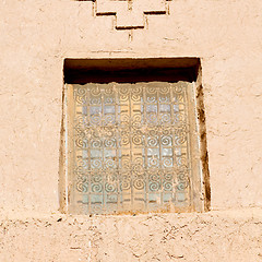 Image showing   window in morocco africa old construction and brown wall  