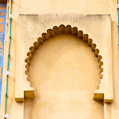 Image showing   yellow window in morocco africa old construction and brown wal