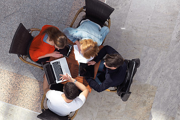 Image showing students group working on school  project  together