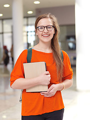 Image showing student girl with tablet computer