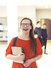 Image showing student girl with tablet computer