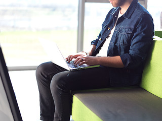 Image showing student working on laptop