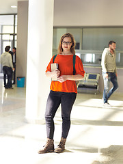 Image showing student girl with tablet computer