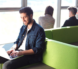 Image showing student working on laptop