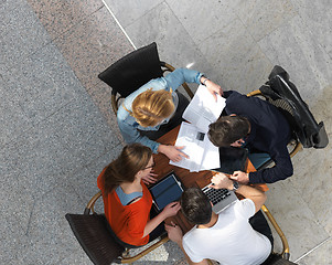 Image showing students group working on school  project  together