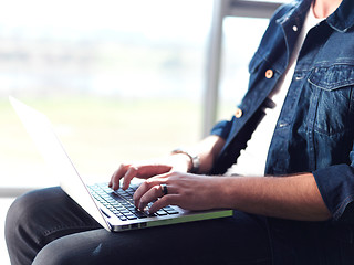 Image showing student working on laptop