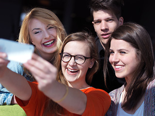 Image showing students group taking selfie