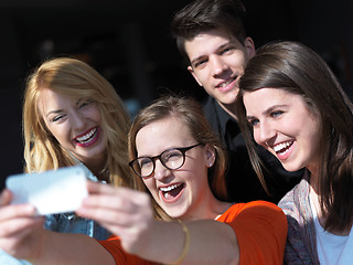 Image showing students group taking selfie