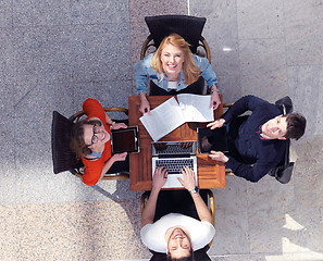 Image showing students group working on school  project  together