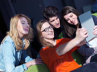 Image showing students group taking selfie