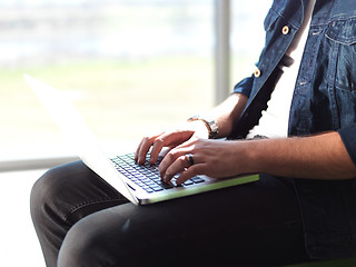 Image showing student working on laptop