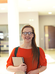 Image showing student girl with tablet computer