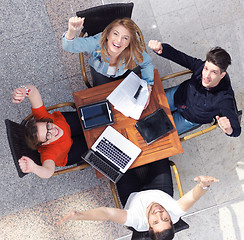 Image showing students group working on school  project  together