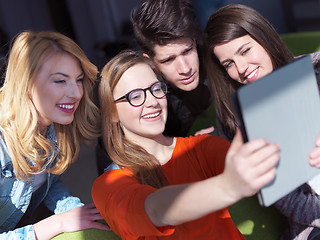 Image showing students group taking selfie