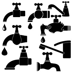 Image showing Water Taps and Drops