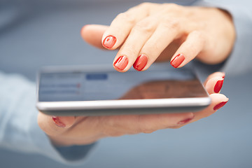 Image showing Woman with tablet computer