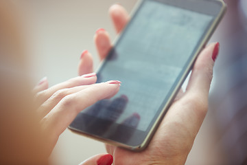 Image showing Woman using smartphone