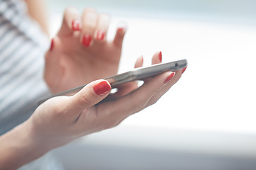 Image showing Woman using smartphone