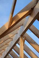 Image showing Framework of the roof construction on a house