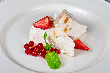 Image showing cream berries dessert