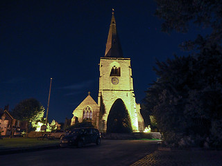 Image showing St Mary Magdalene church in Tanworth in Arden at night