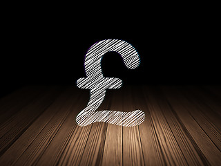 Image showing Currency concept: Pound in grunge dark room