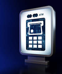 Image showing Currency concept: ATM Machine on billboard background