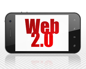 Image showing Web development concept: Smartphone with Web 2.0 on display