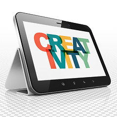 Image showing Marketing concept: Tablet Computer with Creativity on  display
