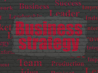 Image showing Business concept: Business Strategy on wall background