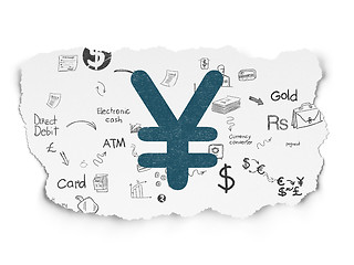 Image showing Banking concept: Yen on Torn Paper background