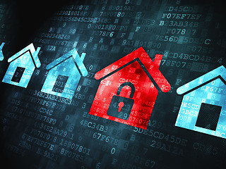 Image showing Privacy concept: Home on digital background